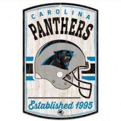 Wincraft Carolina Panthers / Classic Logo Retro Wood Sign 11" X 17" 1/4" Thick