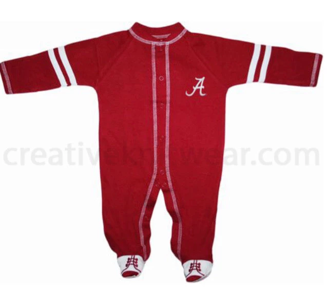 Creative Knitwear Alabama Crimson Tide Sports Shoe Footed Romper 7 Creative Knitwear Alabama Crimson Tide Sports Shoe Footed Romper