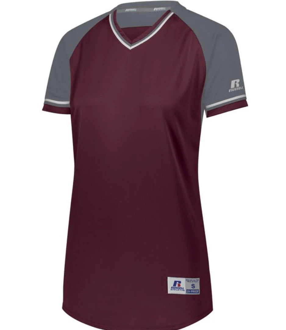 Russell Custom Printed Ladies Classic V-Neck Softball Jerseys NCAA 8 Russell Custom Printed Ladies Classic V-Neck Softball Jerseys NCAA