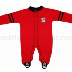 Creative Knitwear NC State Wolfpack Sports Shoe Footed Romper NCAA