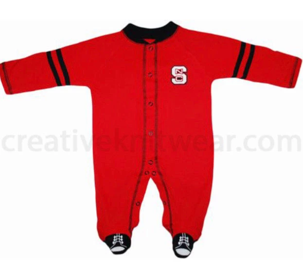 Creative Knitwear NC State Wolfpack Sports Shoe Footed Romper NCAA 3 Creative Knitwear NC State Wolfpack Sports Shoe Footed Romper NCAA