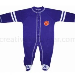Creative Knitwear NCAA Clemson Tigers Sports Shoe Footed Romper 11 Creative Knitwear NCAA Clemson Tigers Sports Shoe Footed Romper
