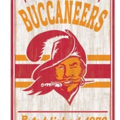 Wincraft Tampa Bay Buccaneers Retro Wood Sign 11 X 17
