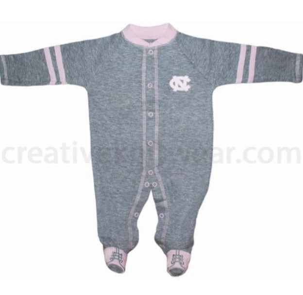 Creative Knitwear North Carolina Tar Heels Sports Shoe Footed Romper NCAA 6 Creative Knitwear North Carolina Tar Heels Sports Shoe Footed Romper NCAA