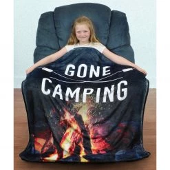 College Covers Gone Camping Throw Blanket NCAA