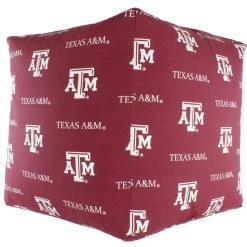 College Covers NCAA Texas A&M Aggies Cubed Bean Bag Pouf