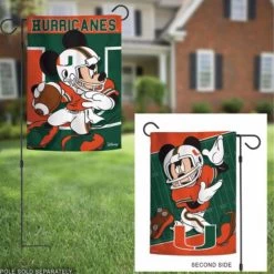 Wincraft Miami Hurricanes Mickey Mouse 2 Sided Garden Flag 12.5" X 18" NCAA