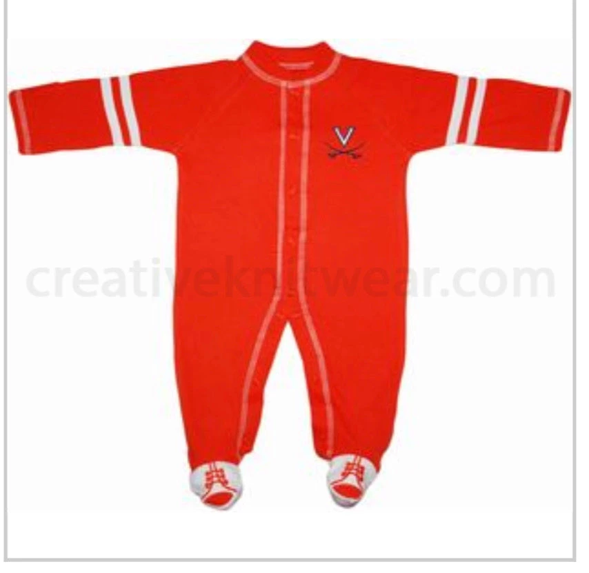 Creative Knitwear NCAA Virginia Cavaliers Sports Shoe Footed Romper 4 Creative Knitwear NCAA Virginia Cavaliers Sports Shoe Footed Romper