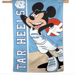 AtlanticCoastSports NCAA NORTH CAROLINA, UNIVERSITY OF / DISNEY MICKEY MOUSE BASKETBALL VERTICAL FLAG 28" X 40"