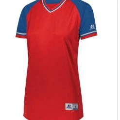Russell Custom Printed Ladies Classic V-Neck Softball Jerseys NCAA 24 Russell Custom Printed Ladies Classic V-Neck Softball Jerseys NCAA