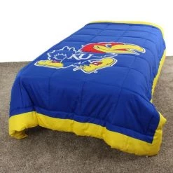 College Covers Kansas Jayhawks 2 Sided Big Logo Light Comforter NCAA