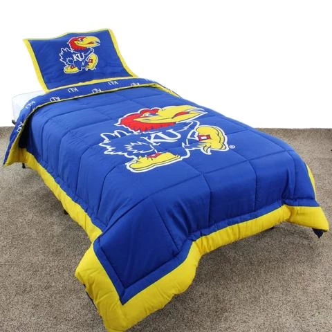 College Covers NCAA Kansas Jayhawks Reversible Comforter Set 3 College Covers NCAA Kansas Jayhawks Reversible Comforter Set