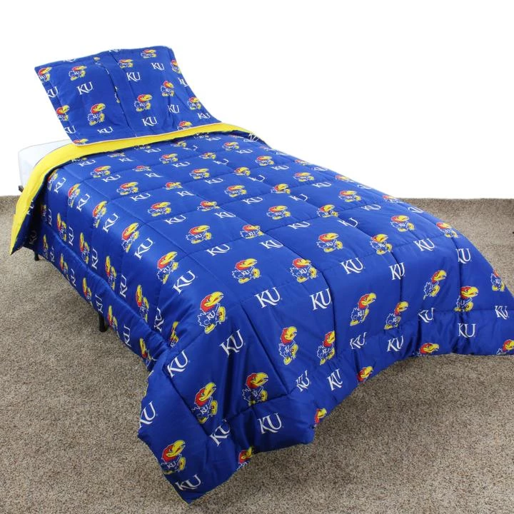 College Covers NCAA Kansas Jayhawks Reversible Comforter Set 4 College Covers NCAA Kansas Jayhawks Reversible Comforter Set