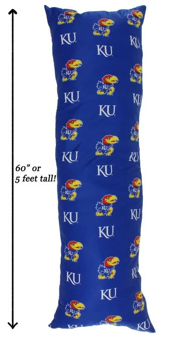 College Covers NCAA Kansas Jayhawks Printed Body Pillow 4 College Covers NCAA Kansas Jayhawks Printed Body Pillow