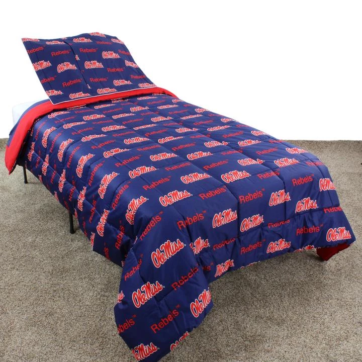 College Covers NCAA Ole Miss Rebels Reversible Comforter Set 4 College Covers NCAA Ole Miss Rebels Reversible Comforter Set