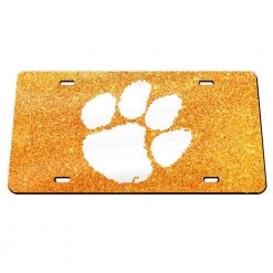 Wincraft NCAA Clemson Tigers Glitter Background Specialty Acrylic License Plate