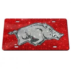 Wincraft NCAA Arkansas Razorbacks Glitter Specialty Acrylic Classic License Plates